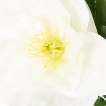 Product Artificial Christmas rose flower bunch, white, artificial Christmas decoration
