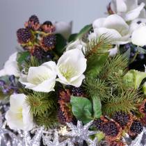 Product Christmas Rose on Wire White 50 Pcs