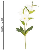 Product Christmas Rose Artificial Flower White Decorative Artificial Flower Bunch, 40cm, 4 Pieces