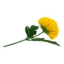 Product Chrysanthemum Yellow Silk Flowers Ø7cm L18cm 4pcs