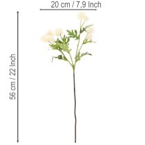 Product Artificial chrysanthemum flower, creamy white bunch, decorative branch, large 56cm, 4 pieces