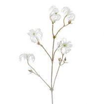 Clematis branch white flocked 62cm 3pcs
