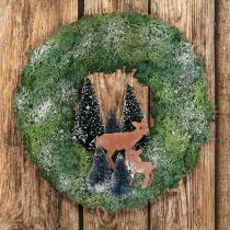 DIY box moss wreath winter forest door wreath Christmas Ø34cm
