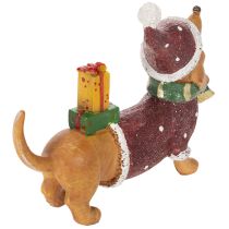 Product Decorative dachshund figurine with gift package and hat, 18cm