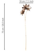 Product Artificial dahlia flower, long-stemmed with two blossoms, 75cm