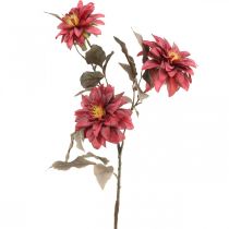 Product Artificial flower dahlia red, silk flower autumn 72cm Ø9/11cm
