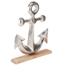 Product Decorative Anchor Metal Wood in Natural Silver 25.5x5.5x31cm