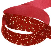 Product Decorative ribbon dark red with golden speckles 15mm 20m