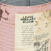 Product Decorative tin, antique rose, metal tin for planting, Ø11cm H10.5cm