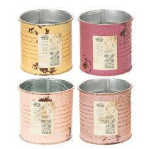 Product Decorative box metal vintage Ø8cm H7.5cm Different colours