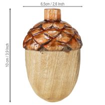 Product Decorative acorns wooden table decoration green orange red H10cm 3 pieces