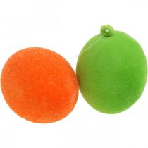 Product Decorative eggs flocked colorful 4cm 18 pcs