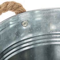 Product Decorative bucket flower pot metal with rope handles Ø20cm