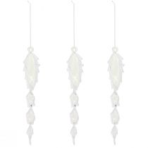Product Decorative icicles winter decoration for hanging clear white 23m 4pcs