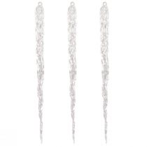 Product Decorative icicles for hanging winter decoration clear 28.5cm 3pcs
