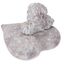 Product Decorative angel on heart figure made of cast stone 15×13.5×12cm