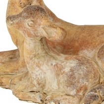 Product Decorative figure deer with fawn cast stone brown white 20×11×17cm