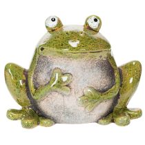 Product Decorative Frog Ceramic Green Brown Vintage L15.5cm