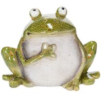 Product Decorative Frog Ceramic Green Brown Vintage L15.5cm