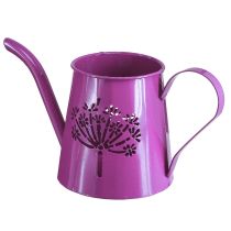 Product Decorative Watering Can, Purple Metal, Boho Design, Dandelion Design, 12cm High, 2 Pieces