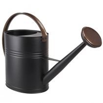 Product Decorative vintage metal watering can, black and olive green, 60x19x38cm, eye-catching for balcony or conservatory