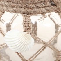 Product Decorative Glass Macrame Shells Maritime Ø11cm H12.5cm 2pcs