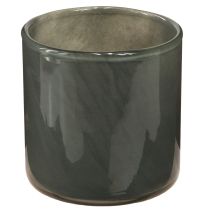 Product Decorative Glass Planter in Green Light Grey H10cm 3 Pcs