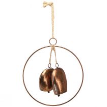 Product Traditional Christmas bells in bronze look, hanging decoration, doorbell ring Ø29cm