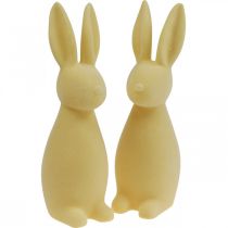 Deco Bunny Deco Easter Bunny Flocked Light Yellow H29.5cm 2pcs