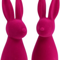 Deco Bunny Deco Easter Bunny Flocked Pink H29.5cm 2pcs