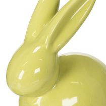 Product Decorative Rabbit, Yellow, Green, Brown, Modern Ceramic Figurine for Easter, 8.5cm, 3 Pieces