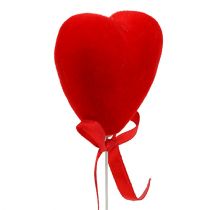 Product Decorative hearts flocked 6cm red 18 pcs