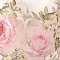 Product Decorative hearts with rose ceramic in cream pink 8x8cm 3pcs