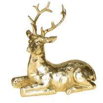 Product Decorative deer lying reindeer figure gold 10.5×7×11.5cm 2 pieces