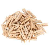 Product Decorative wooden clothespins, 3cm, natural, 72 pieces