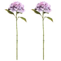 Product Decoration Hydrangeas Artificial Flowers Purple Blossom Ø18cm 69cm 2pcs