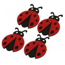 Decorative clips ladybug, spring, lucky beetle to decorate, felt decoration 16pcs