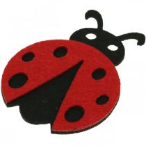 Decorative clips ladybug, spring, lucky beetle to decorate, felt decoration 16pcs