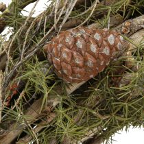 Product Natural decorative wreath with twigs and cedar cones, wooden wreath, door wreath, wall decoration, table decoration, country house/boho style, Ø40cm
