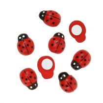 Decorative ladybug to glue 1cm red 360p