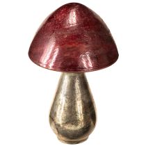 Product Decorative Mushroom Red Large Glass Autumn Decoration Ø14cm H23cm