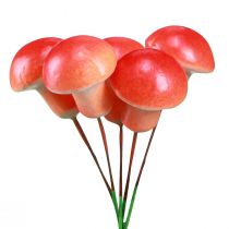 Product Decorative mushrooms on wire red autumn decoration for sticking 7cm 24 pcs