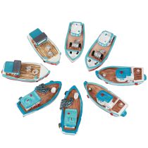 Product Decorative boat blue red maritime table decoration 5 cm 8 pieces