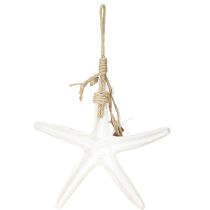 Product Decorative Starfish for Hanging Maritime Decoration Wood White 30cm
