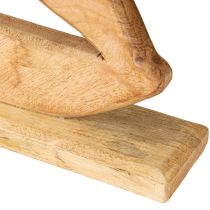 Product Decoration Sailboat Wood on Base Natural Maritime H57,5cm