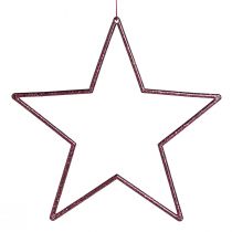 Product Decorative Star Berry Christmas Decoration Hanging Glitter Ø18cm 8 Piece Set