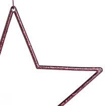 Product Decorative Star Berry Christmas Decoration Hanging Glitter Ø18cm 8 Piece Set