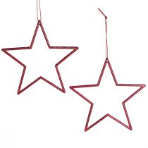 Product Decorative Star Red Christmas Tree Ornament Glitter Ø12cm, Set of 12 Christmas Decorations