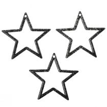 Product Glittering Black Christmas Stars 4.5cm Table Decoration Festive Decorative Stars 120 Pieces