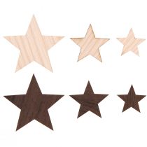 Product Decoration Stars Christmas Natural Brown Ø3.5–5.5cm 48 pcs